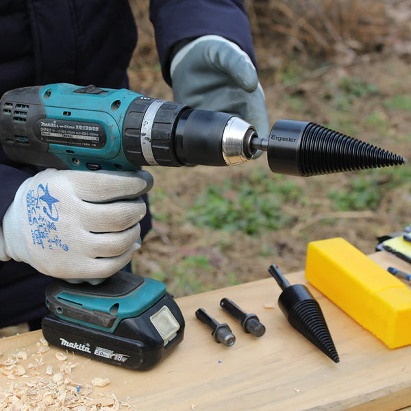 Log shop drill splitter